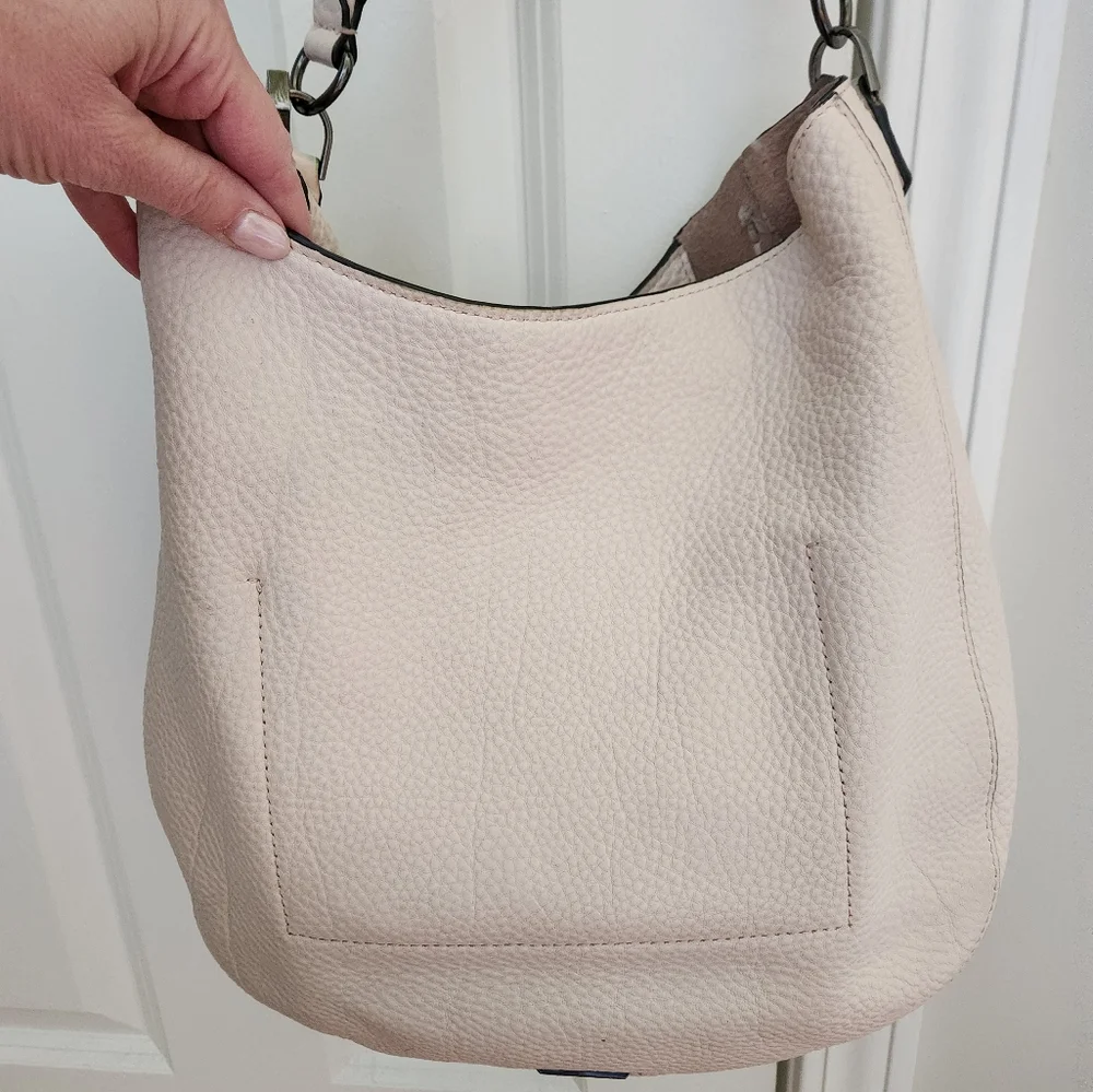 Rebecca Minkoff Unlined Whipstitch Leather Hobo Bag, Soft Blush - Picture 7 of 16